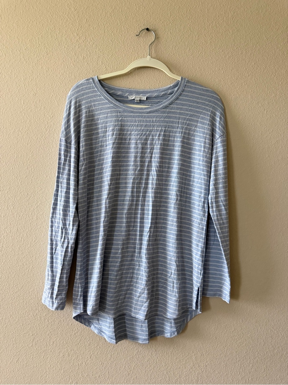 Talbots Sky Blue & White Striped Crew Tee